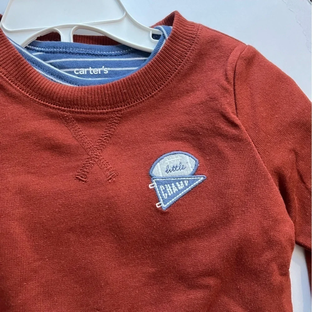 Carters • NWT Burgundy Football Little Champ 3 Piece Set